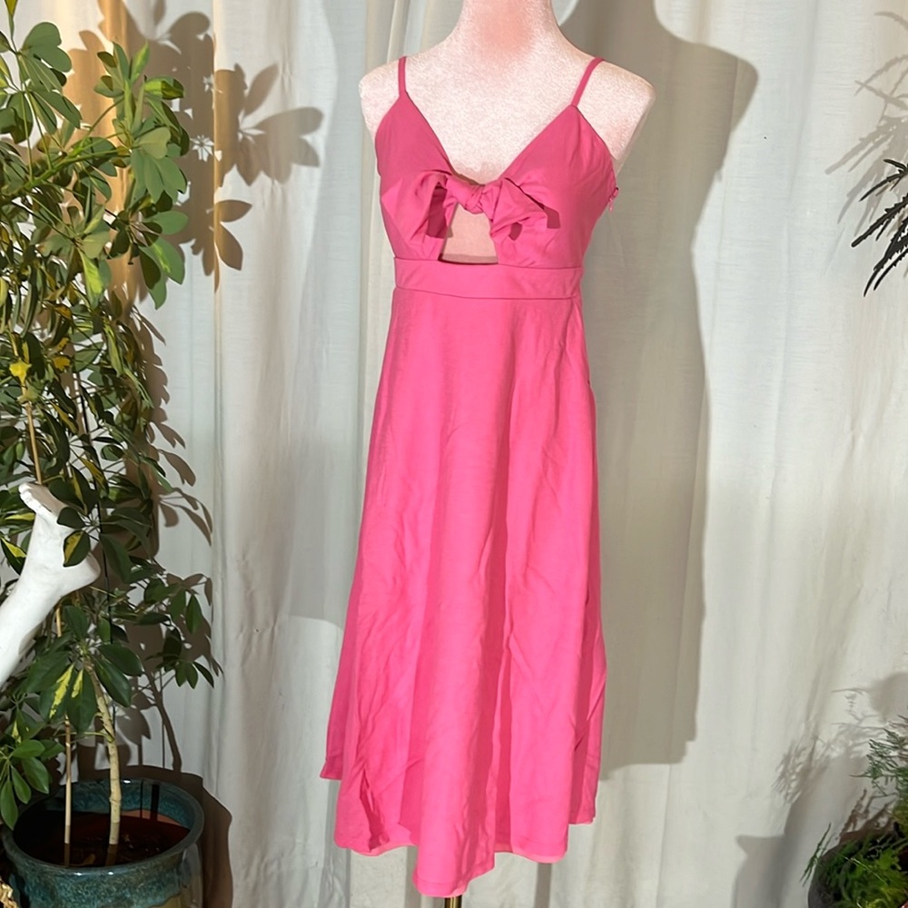 Pink A-line midi dress, NWT